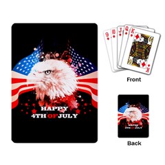 Independence Day, Eagle With Usa Flag Playing Card by FantasyWorld7