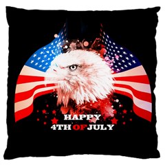 Independence Day, Eagle With Usa Flag Large Cushion Case (two Sides) by FantasyWorld7