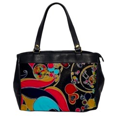 Retro Swirls In Black Office Handbags by flipstylezfashionsLLC