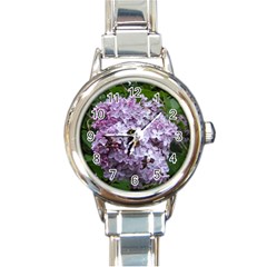 Lilac Bumble Bee Round Italian Charm Watch by IIPhotographyAndDesigns