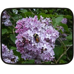 Lilac Bumble Bee Double Sided Fleece Blanket (mini)  by IIPhotographyAndDesigns