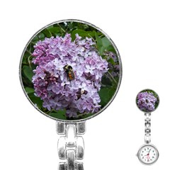 Lilac Bumble Bee Stainless Steel Nurses Watch by IIPhotographyAndDesigns