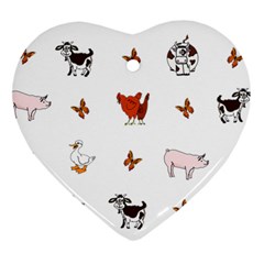 Farm Animals Heart Ornament (two Sides) by IIPhotographyAndDesigns