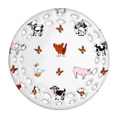 Farm Animals Ornament (round Filigree) by IIPhotographyAndDesigns