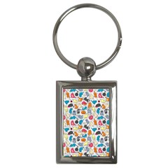 Funny Cute Colorful Cats Pattern Key Chains (rectangle)  by EDDArt