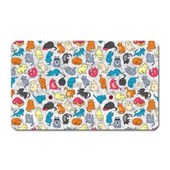 Funny Cute Colorful Cats Pattern Magnet (rectangular) by EDDArt