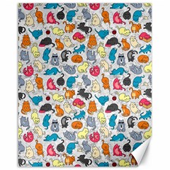 Funny Cute Colorful Cats Pattern Canvas 16  X 20   by EDDArt