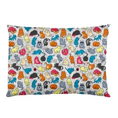 Funny Cute Colorful Cats Pattern Pillow Case (two Sides) by EDDArt