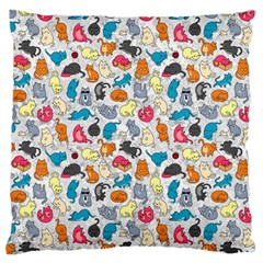 Funny Cute Colorful Cats Pattern Standard Flano Cushion Case (two Sides)