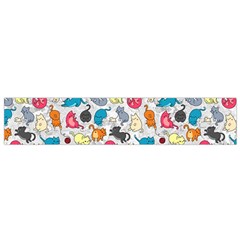 Funny Cute Colorful Cats Pattern Small Flano Scarf by EDDArt