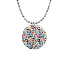 Funny Cute Colorful Cats Pattern Button Necklaces by EDDArt