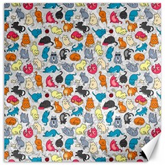 Funny Cute Colorful Cats Pattern Canvas 20  X 20   by EDDArt