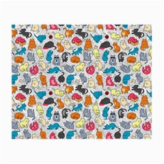 Funny Cute Colorful Cats Pattern Small Glasses Cloth (2-side) by EDDArt