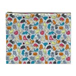 Funny Cute Colorful Cats Pattern Cosmetic Bag (XL) Front