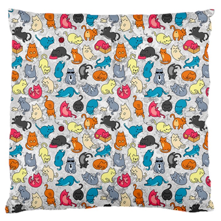 Funny Cute Colorful Cats Pattern Large Cushion Case (One Side)