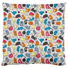 Funny Cute Colorful Cats Pattern Large Cushion Case (two Sides) by EDDArt