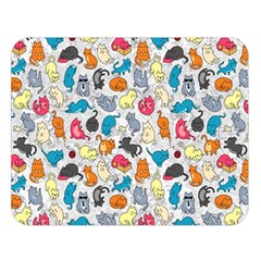 Funny Cute Colorful Cats Pattern Double Sided Flano Blanket (large)  by EDDArt