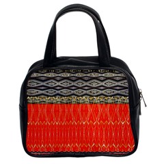 Creative Red And Black Geometric Design  Classic Handbags (2 Sides)