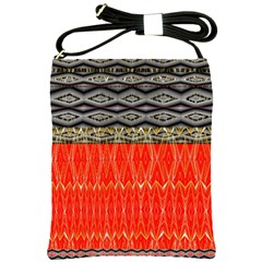 Creative Red And Black Geometric Design  Shoulder Sling Bags