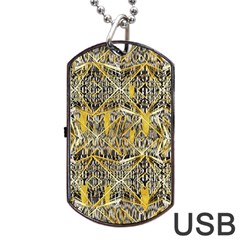 Gold And Black Geometric Designs Created By Flipstylez Designs Dog Tag Usb Flash (two Sides) by flipstylezfashionsLLC