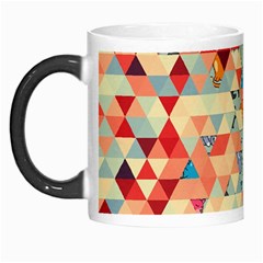 Hipster Triangles And Funny Cats Cut Pattern Morph Mugs by EDDArt