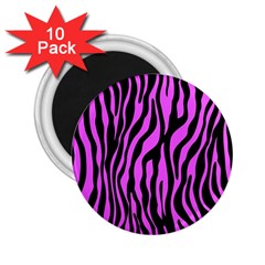 Zebra Stripes Pattern Trend Colors Black Pink 2 25  Magnets (10 Pack)  by EDDArt