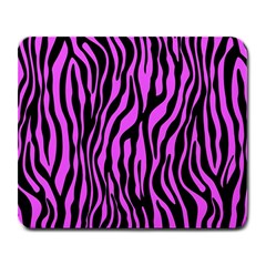 Zebra Stripes Pattern Trend Colors Black Pink Large Mousepads by EDDArt