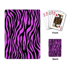 Zebra Stripes Pattern Trend Colors Black Pink Playing Card by EDDArt