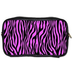 Zebra Stripes Pattern Trend Colors Black Pink Toiletries Bags 2-side by EDDArt