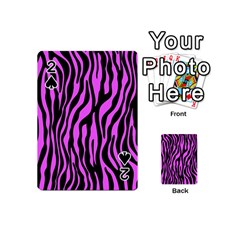 Zebra Stripes Pattern Trend Colors Black Pink Playing Cards 54 (mini)  by EDDArt