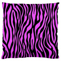 Zebra Stripes Pattern Trend Colors Black Pink Standard Flano Cushion Case (one Side) by EDDArt