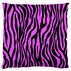 Zebra Stripes Pattern Trend Colors Black Pink Standard Flano Cushion Case (two Sides) by EDDArt