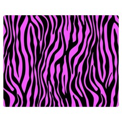 Zebra Stripes Pattern Trend Colors Black Pink Double Sided Flano Blanket (medium)  by EDDArt