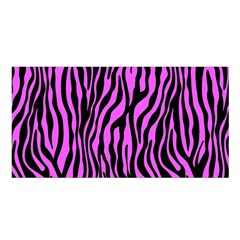 Zebra Stripes Pattern Trend Colors Black Pink Satin Shawl by EDDArt