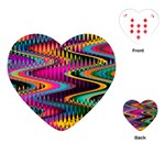 Multicolored Wave Distortion Zigzag Chevrons Playing Cards (Heart)  Front