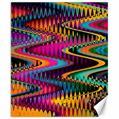 Multicolored Wave Distortion Zigzag Chevrons Canvas 20  X 24   by EDDArt