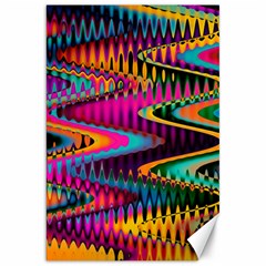 Multicolored Wave Distortion Zigzag Chevrons Canvas 20  X 30   by EDDArt