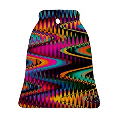 Multicolored Wave Distortion Zigzag Chevrons Ornament (bell) by EDDArt