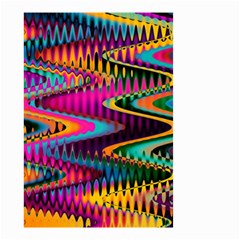 Multicolored Wave Distortion Zigzag Chevrons Small Garden Flag (two Sides) by EDDArt