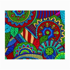 Pop Art Paisley Flowers Ornaments Multicolored 2 Small Glasses Cloth by EDDArt