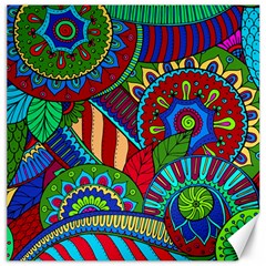 Pop Art Paisley Flowers Ornaments Multicolored 2 Canvas 20  X 20  