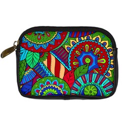 Pop Art Paisley Flowers Ornaments Multicolored 2 Digital Camera Cases by EDDArt