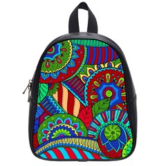 Pop Art Paisley Flowers Ornaments Multicolored 2 School Bag (small) by EDDArt