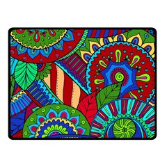 Pop Art Paisley Flowers Ornaments Multicolored 2 Fleece Blanket (small) by EDDArt