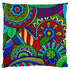 Pop Art Paisley Flowers Ornaments Multicolored 2 Standard Flano Cushion Case (two Sides) by EDDArt