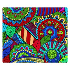 Pop Art Paisley Flowers Ornaments Multicolored 2 Double Sided Flano Blanket (small)  by EDDArt