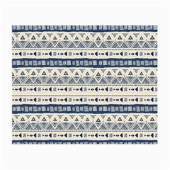 Native American Ornaments Watercolor Pattern Blue Small Glasses Cloth (2-side) by EDDArt