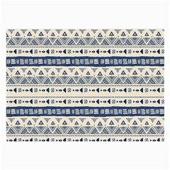 Native American Ornaments Watercolor Pattern Blue Large Glasses Cloth (2-side) by EDDArt