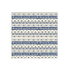 Native American Ornaments Watercolor Pattern Blue Satin Bandana Scarf by EDDArt