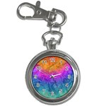 Fractal Batik Art Hippie Rainboe Colors 1 Key Chain Watches Front